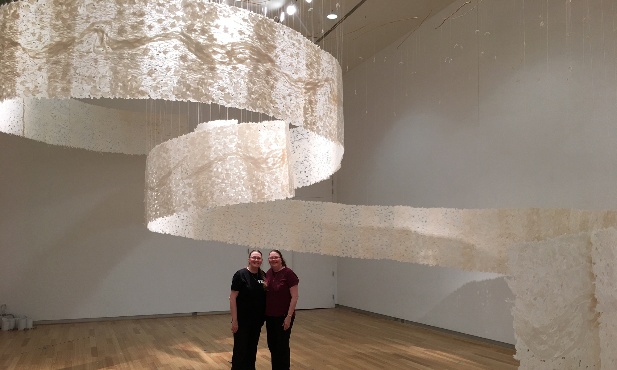 BookEnviron Herron installation of handmade paper with artists