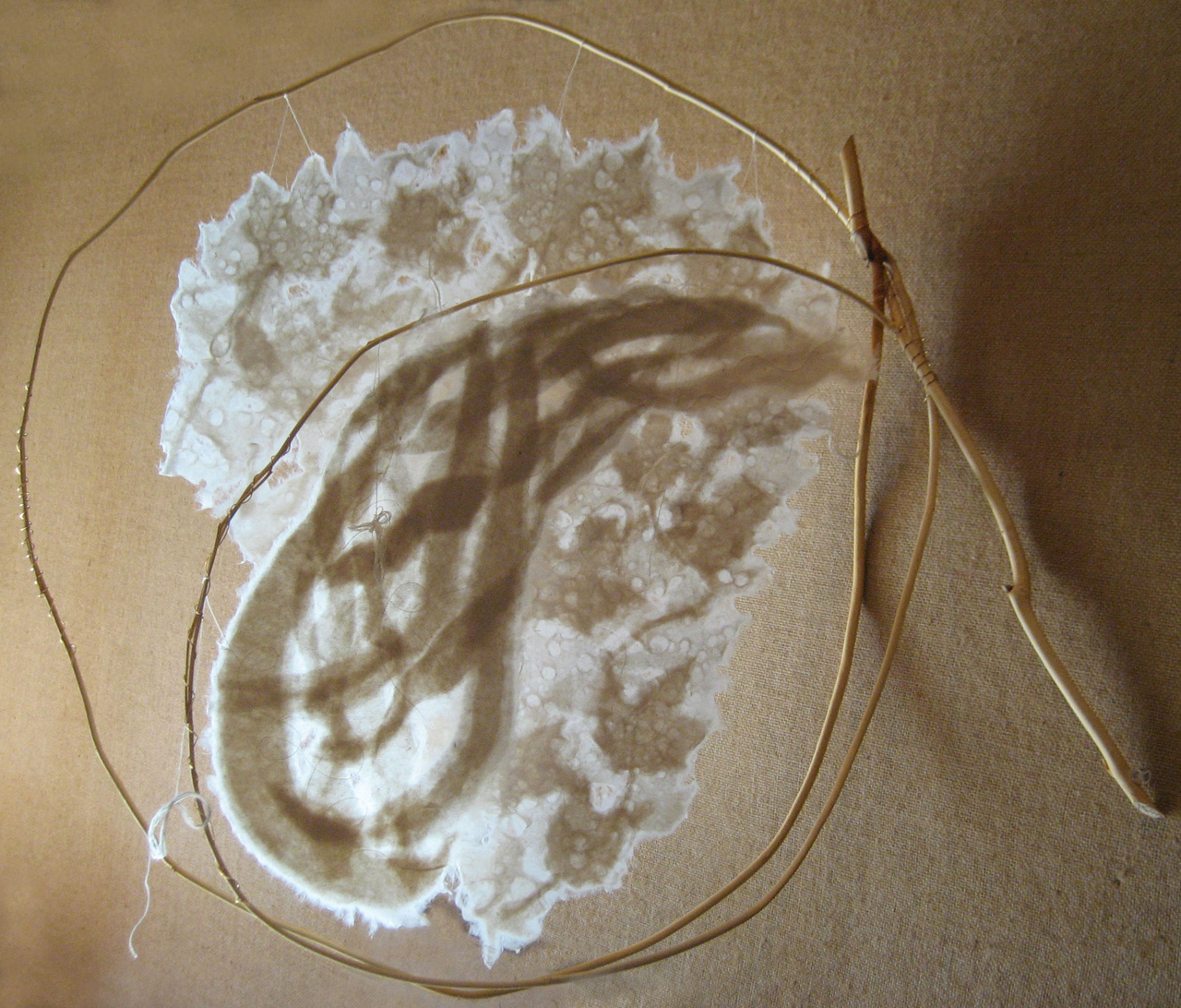 handmade paper with circular branches